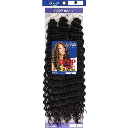 Urban Beauty Queen B Braid Synthetic Butterfly Goddess Locs 3X Value Pack 14 Inch Color 1B